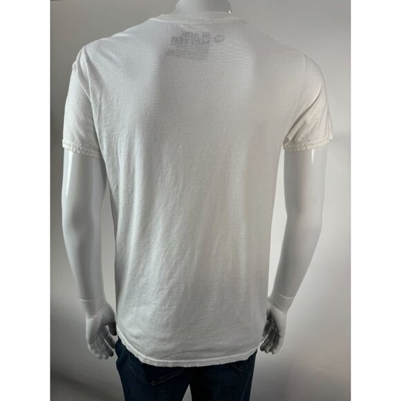 Overthinking & Also Hungry White T-Shirt By Black Matter Threadless - M 100% Cot - Picture 10 of 14